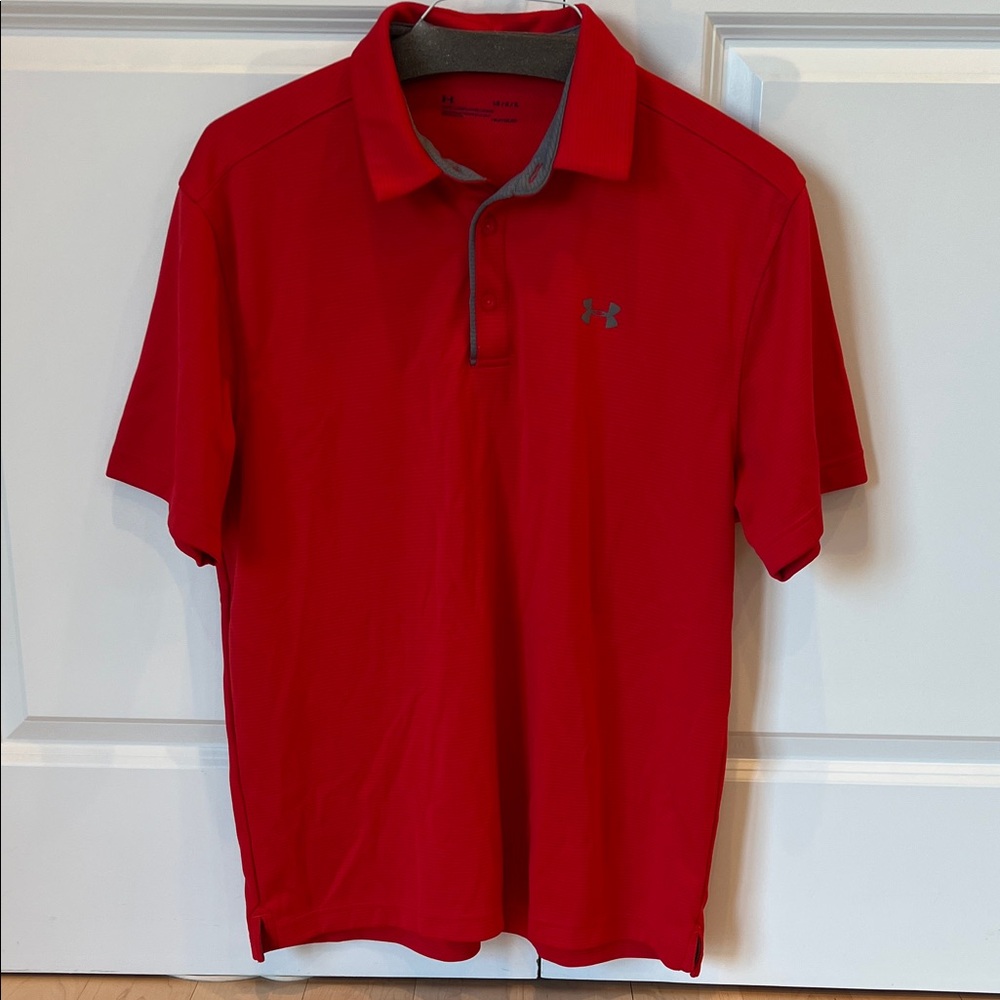 Under Armour Men's Polo in Vibrant Red, Size Large